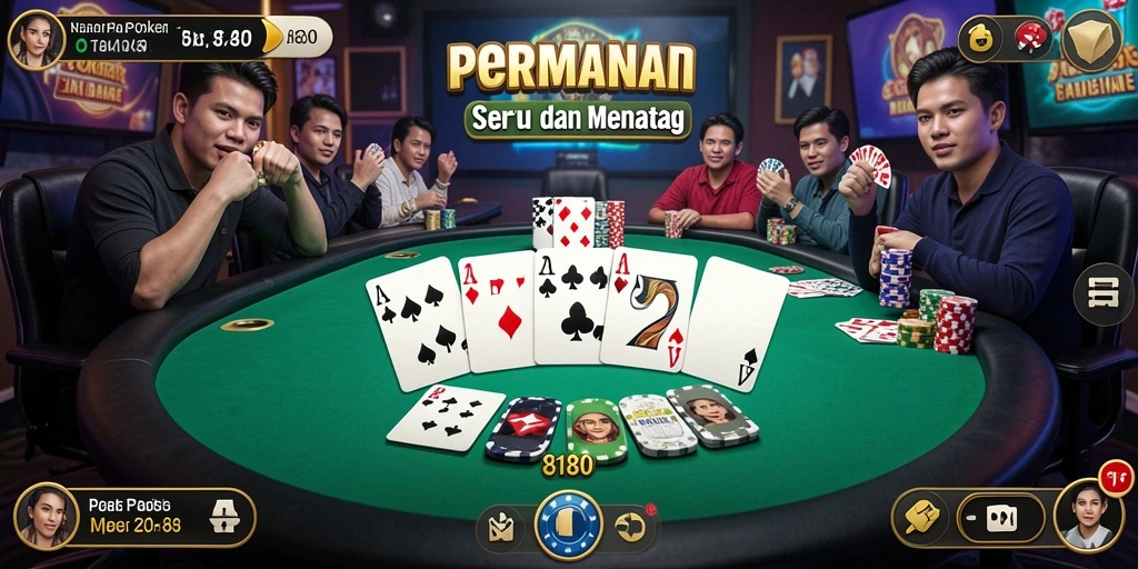 Screenshot utama 8180 dengan tampilan permainan Poker yang mengasyikkan.