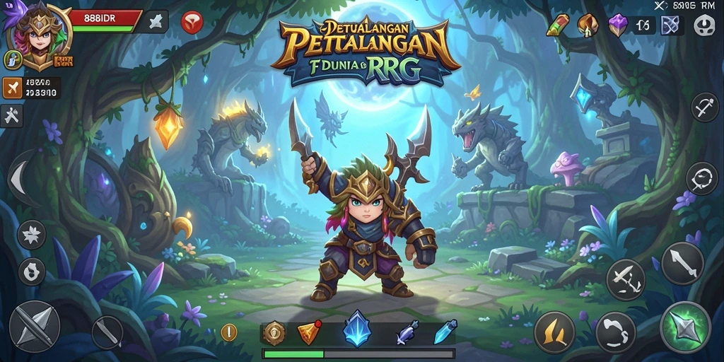 Gameplay RPG seru di 888IDR dengan pertarungan dinamis.