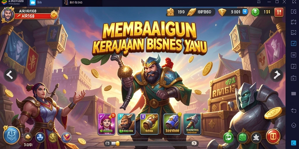 Menampilkan gameplay seru AIR168 dengan membangun bisnis Tycoon.