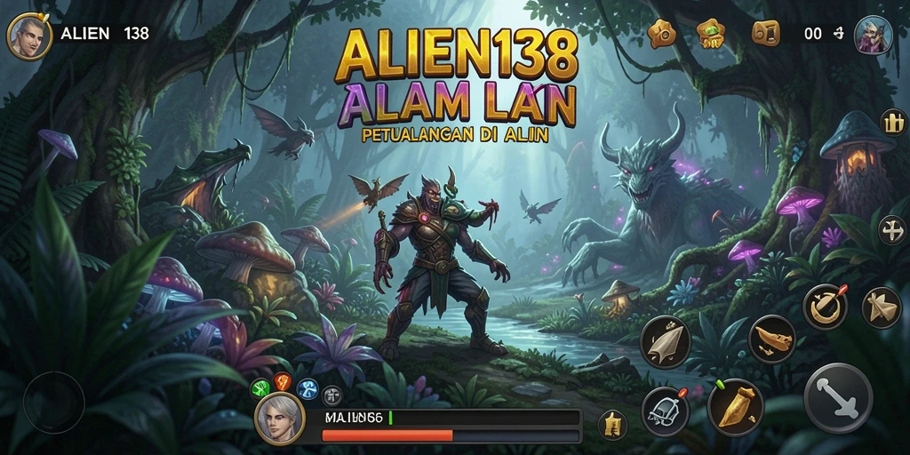 Tangkapan layar ALIEN138 menampilkan aksi seru di luar angkasa.