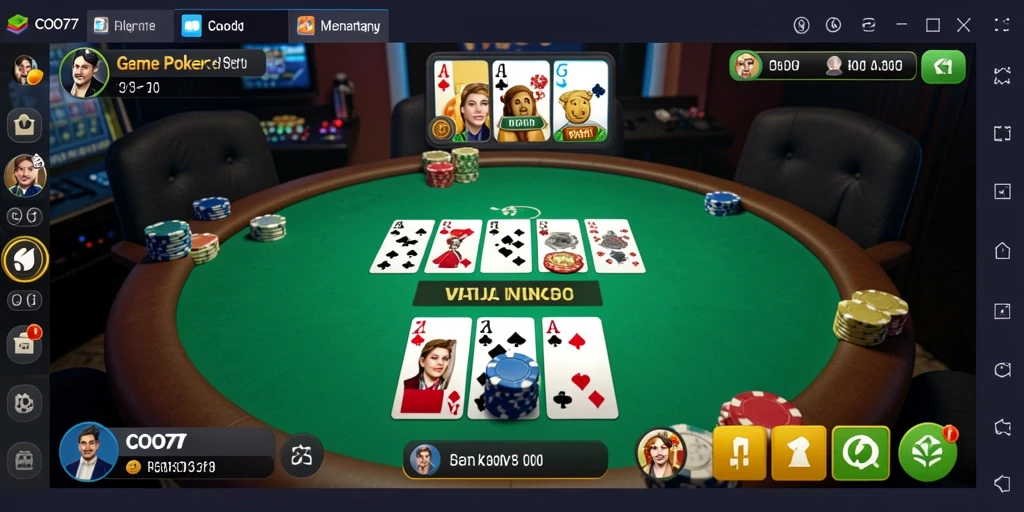Tampilan gameplay Poker seru dan menantang di COO77.