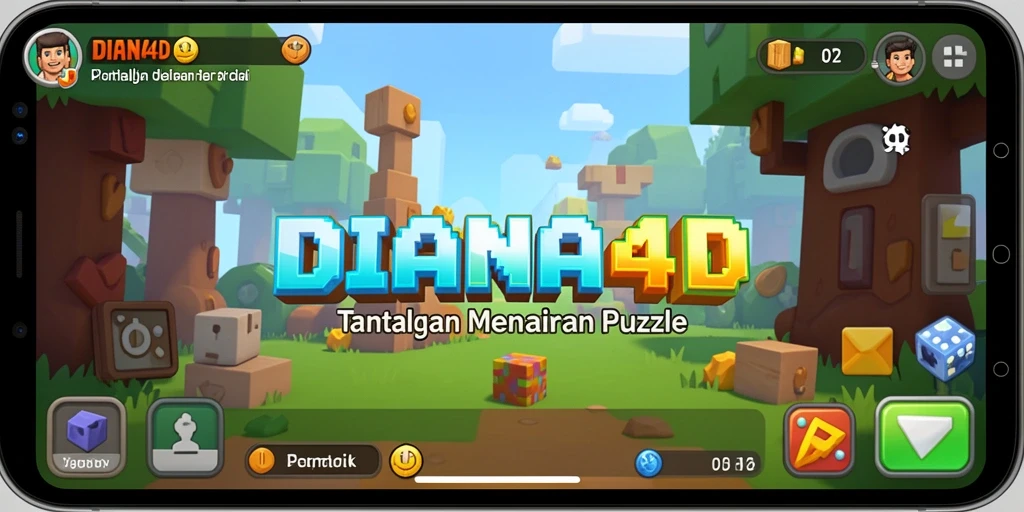 Tampilan gameplay menarik dari DIANA4D yang menampilkan tantangan Puzzle.