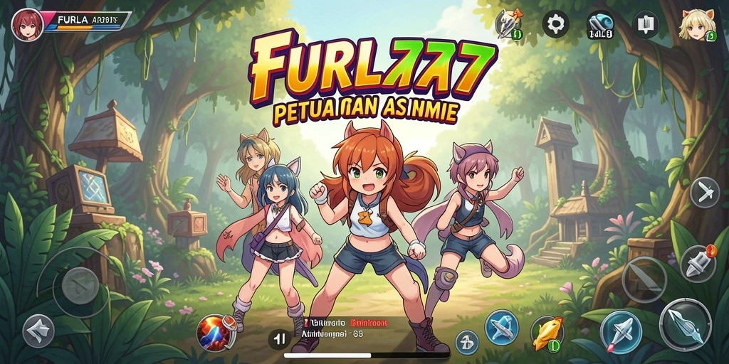 Tampilan gameplay seru dengan karakter anime yang menarik.