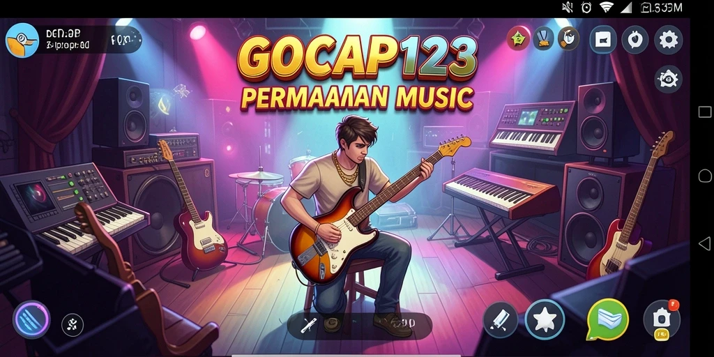 Tampilan screenshot GOCAP123 saat gameplay musik yang aktif.