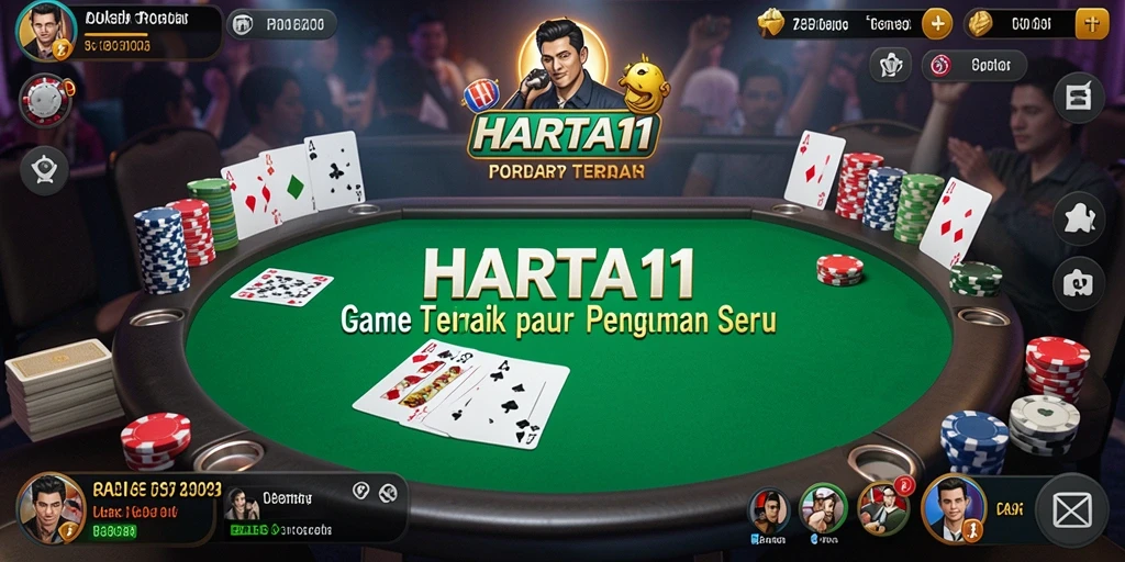 Screenshot gameplay HARTA11 menampilkan aksi seru permainan poker.