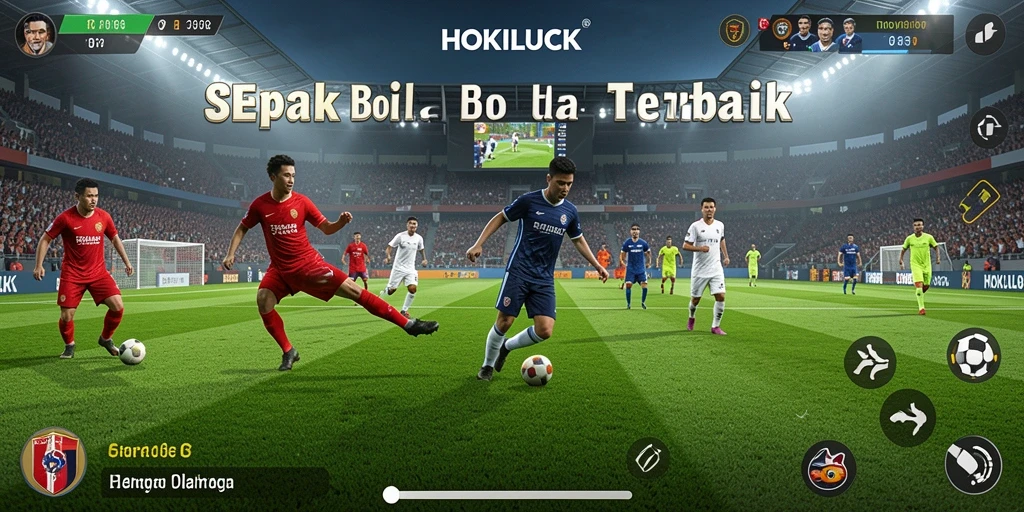 Screenshot HOKILUCK menunjukkan momen seru di lapangan sepak bola.