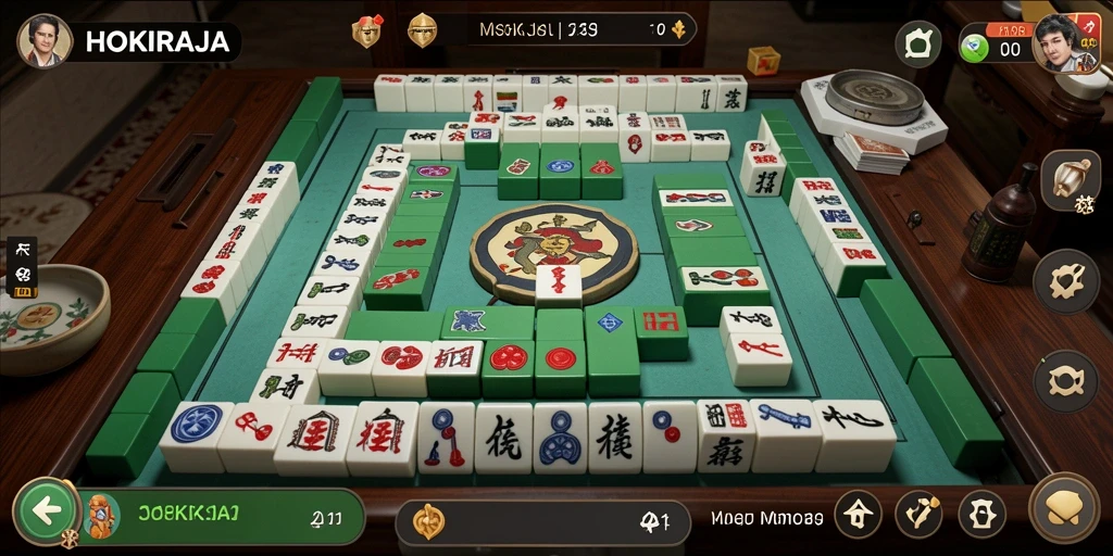 Tampilan gameplay HOKIRAJA menampilkan keseruan permainan Mahjong yang menantang.