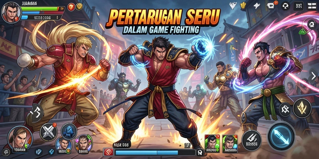 Screenshot gameplay JUARA666 dengan pertarungan seru dan karakter beragam.