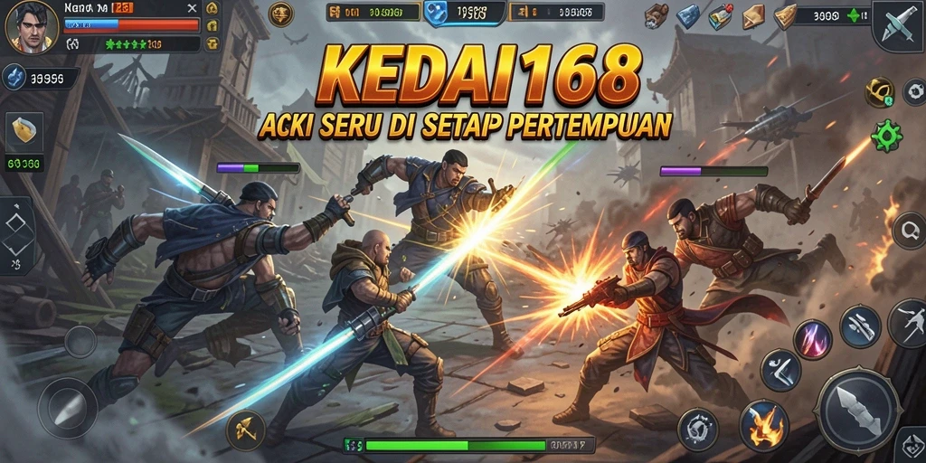 Screenshot gameplay KEDAI168 menampilkan pertarungan seru yang mendebarkan.