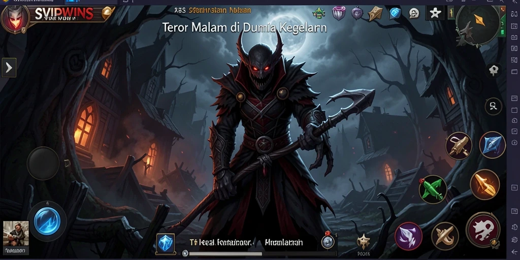 Screenshot menampilkan gameplay <strong>SVIPWINS</strong> yang menegangkan di suasana gelap.