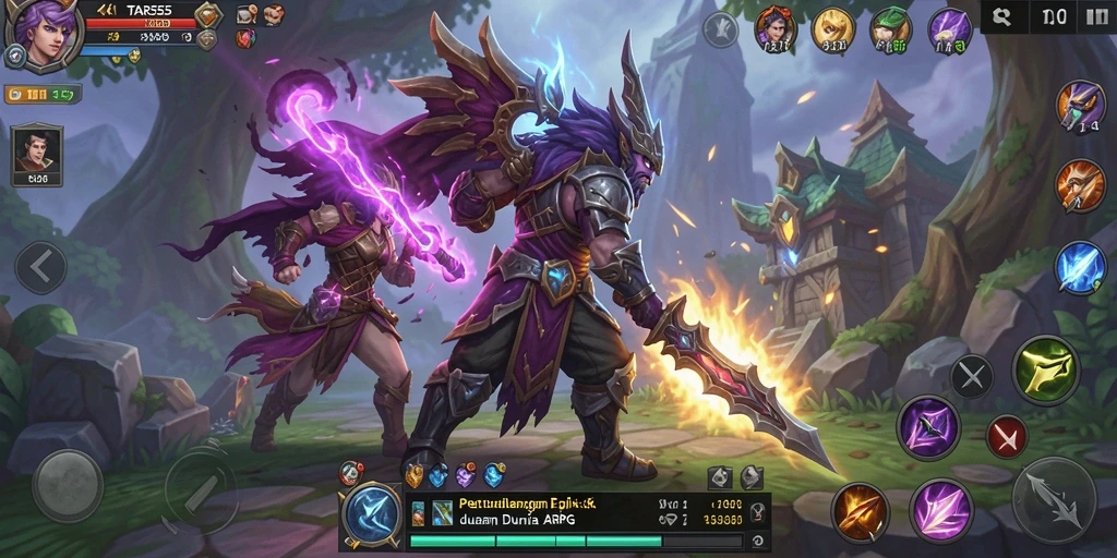 Screenshot utama TAR555 menampilkan pertarungan epik dalam dunia ARPG yang menegangkan.