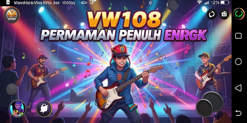 Screenshot VW108 menampilkan pengalaman bermain musik yang seru.